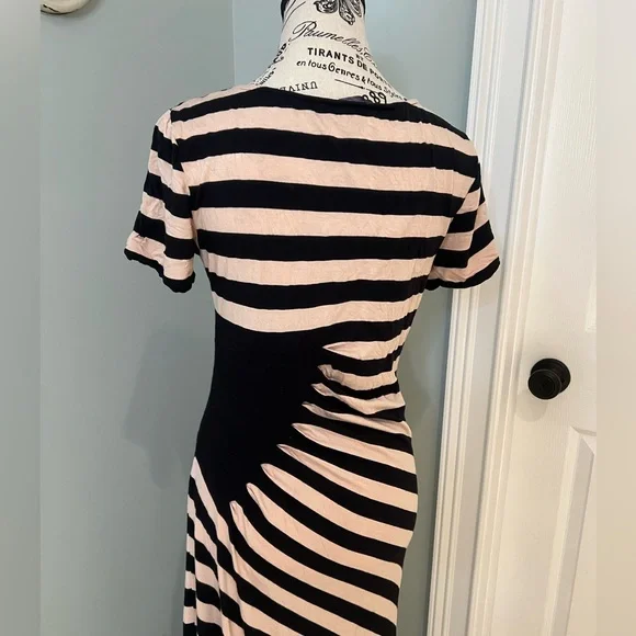 Trulli Tan and Black colorblock ruched waist maxi dress | Size M | Like New - Picture 3 of 12